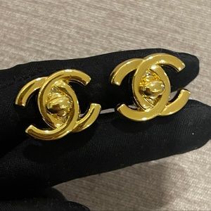 Iconic Chanel 96P turnlock earrings